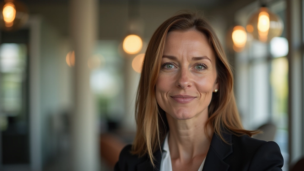 Professionele vrouw die zelfbewust uitstraalt